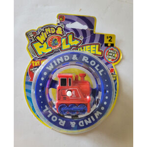 NIP Vintage 1990s Ja-Ru Toys Wind-Up & Roll Train Wheel Toy Unused in Package